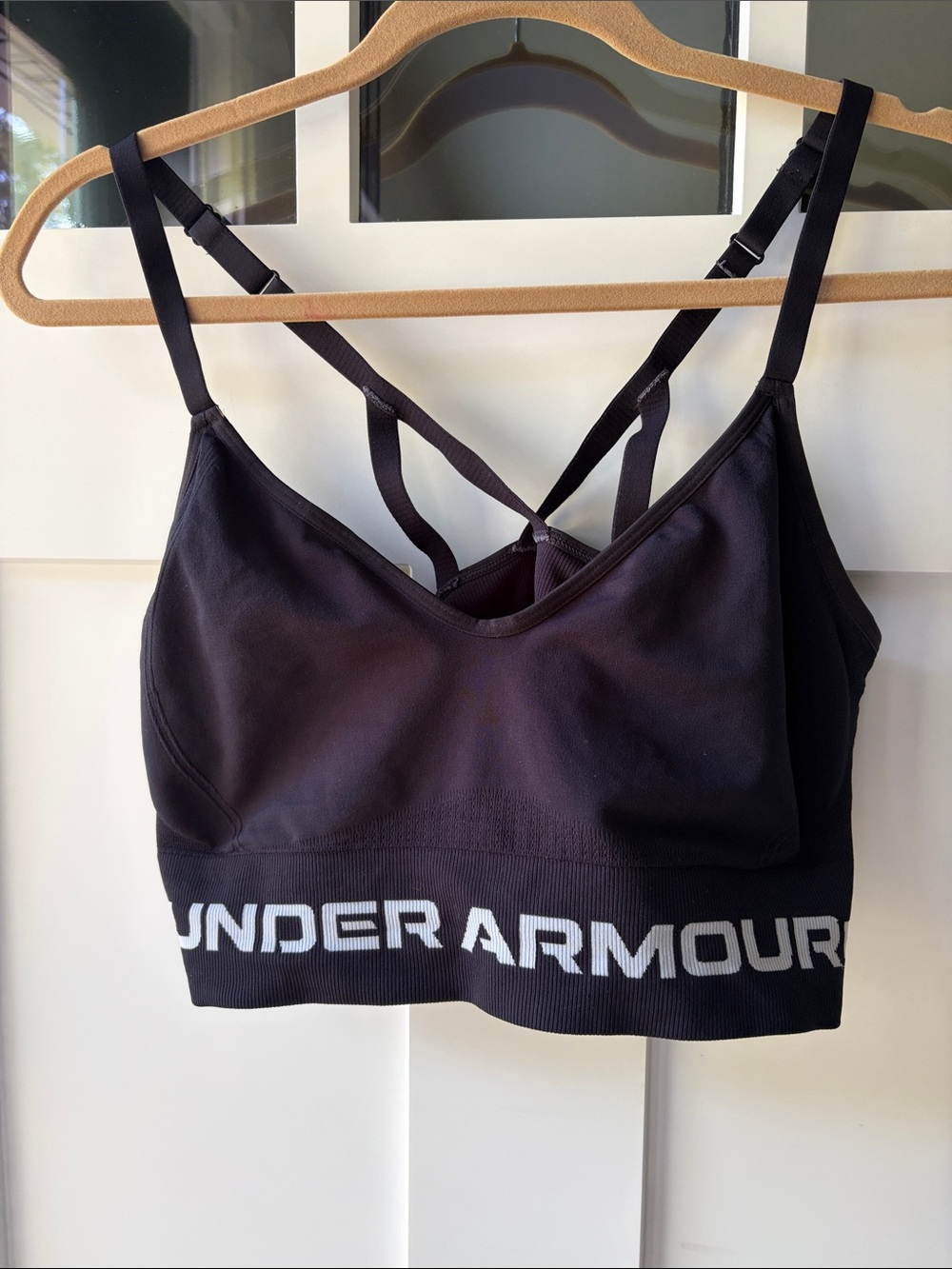 Under Armour Black Seamless Logo Sports Bra